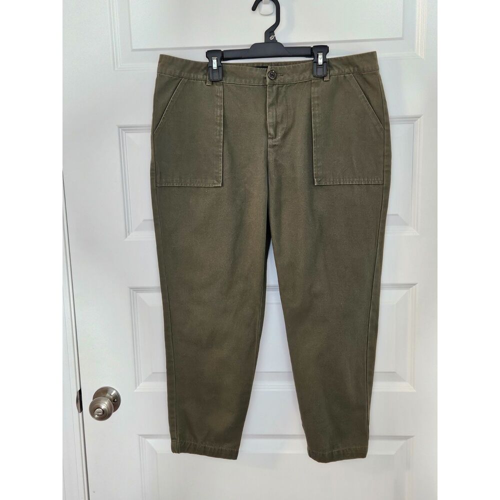 WhoWhatWear Cargo Khaki Cotton Jogger Pant Olive Green Size 12